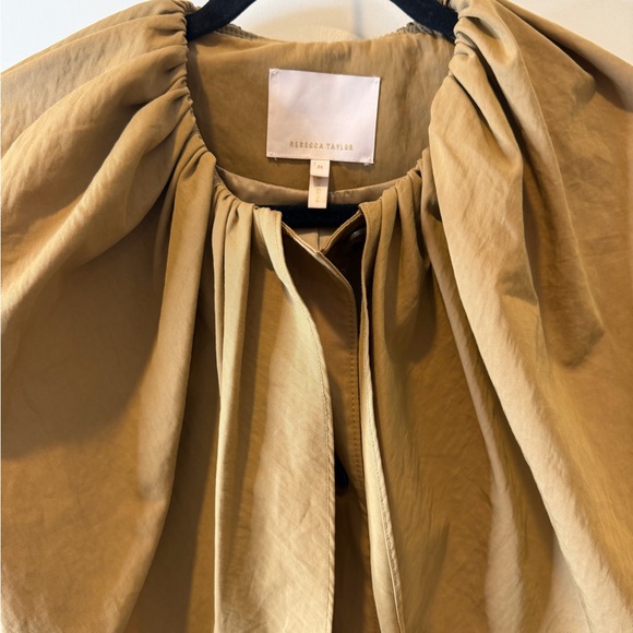 NWT Rebecca Taylor Runway Caped Cotton Trench Coat - Tan/Almond Size M NWOT - Picture 7 of 9